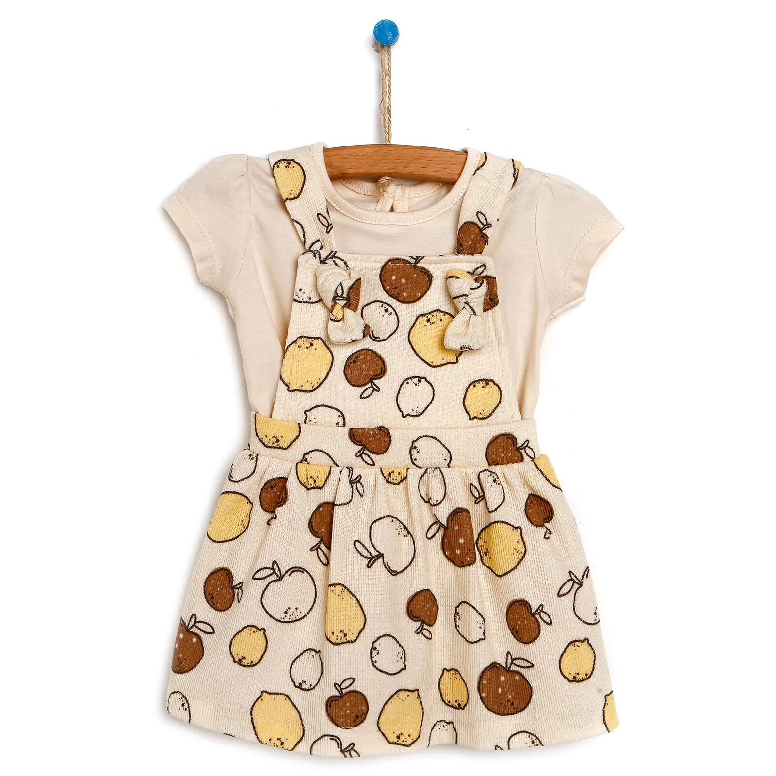 Newborn Bebbek Fruits Printed Dress - Ecru - ebebek - Black Friday