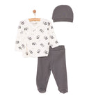 HelloBaby Newborn Baby Top - Hat - Footed Bottom - Ecru - ebebek - Black Friday