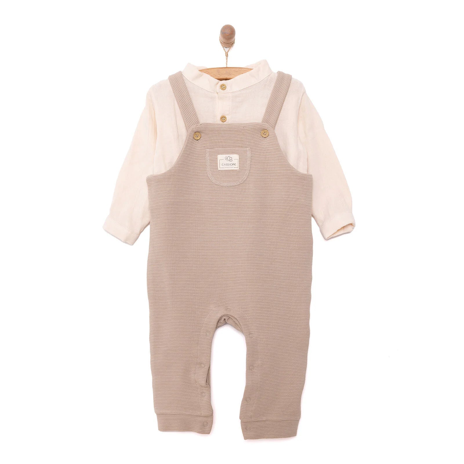 Cassiope Newborn Dungarees Set - Beige - ebebek - Black Friday