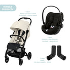 Cybex Beezy Compact Pushchair with Cloud G Car Seat Travel System Bundle - Canvas White - ebebek - Christmas
