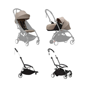 Stokke YOYO3 Stroller for Siblings - Taupe Color Pack & White Frame - ebebek