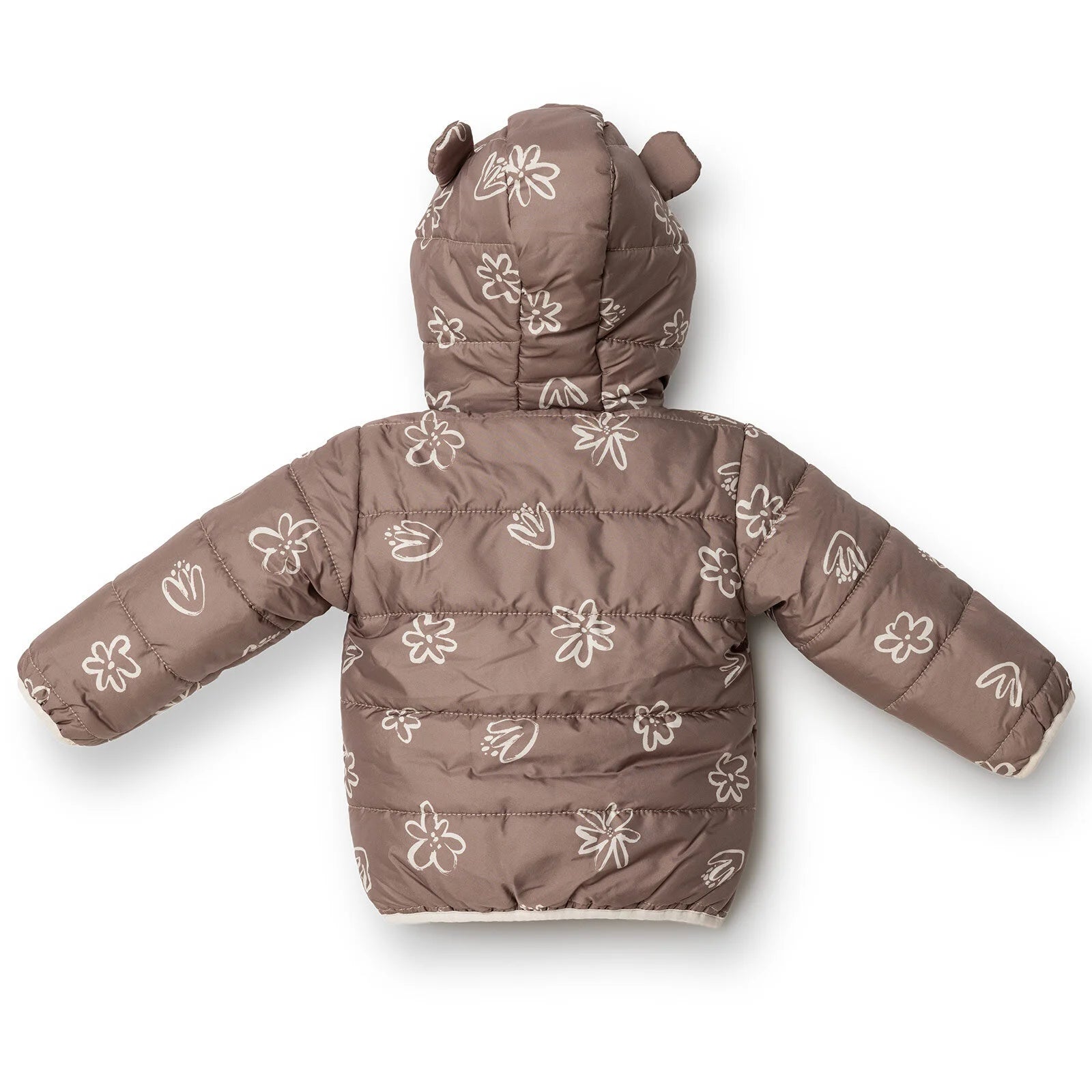 HelloBaby Floral Printed Girl Coat - Brown - ebebek - Black Friday