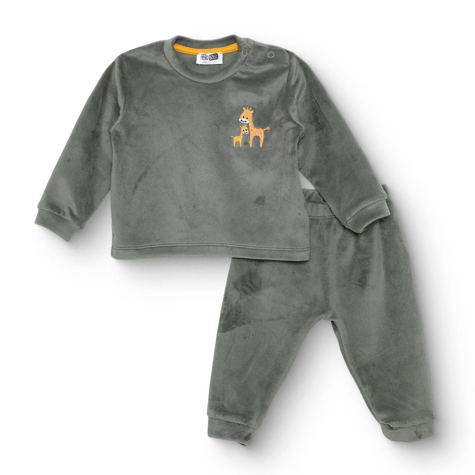 HelloBaby Velvet Pyjamas Set - Green - ebebek - Black Friday