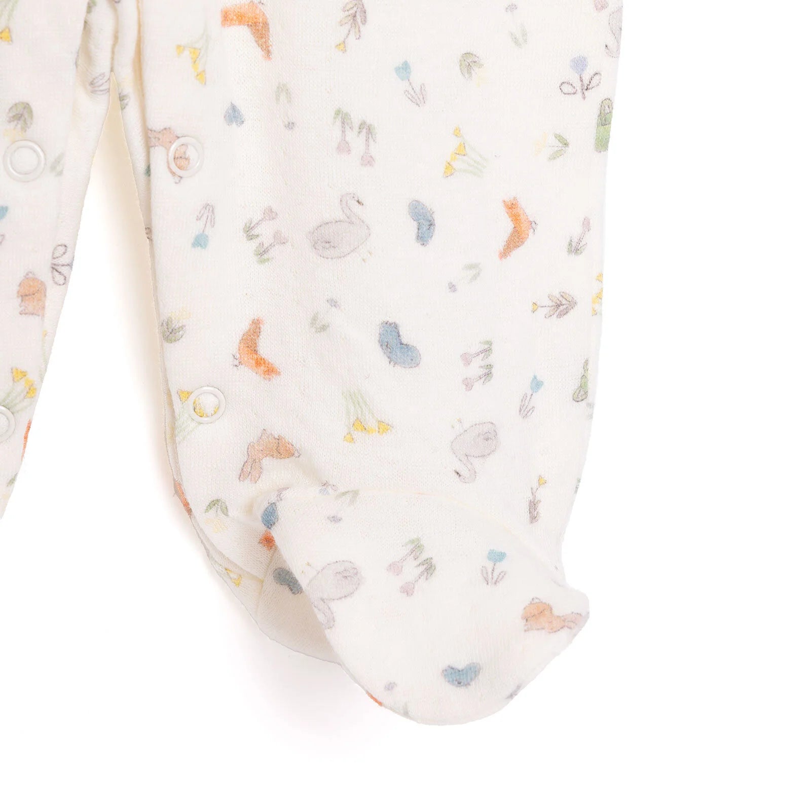 Bebetto Happy Garden Girl Footed Jumpsuit - Ecru - ebebek - Black Friday