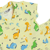 Baby Boy Short Sleeve Pyjamas Set Dinosaur Print Buttoned Shirt Collar - Green Green - ebebek