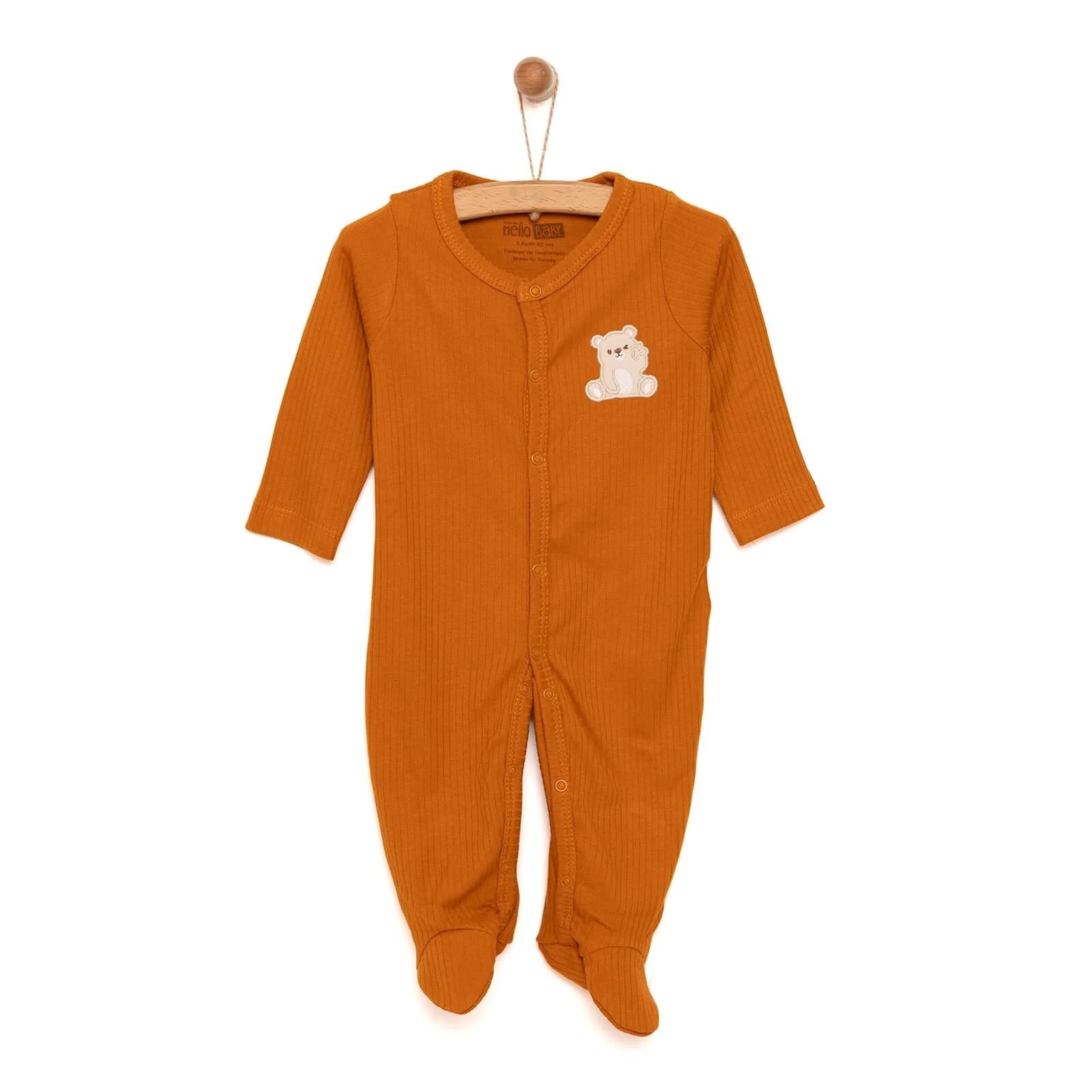 HelloBaby Newborn Boy Footed Jumpsuit - Dark Orange - ebebek - Black Friday