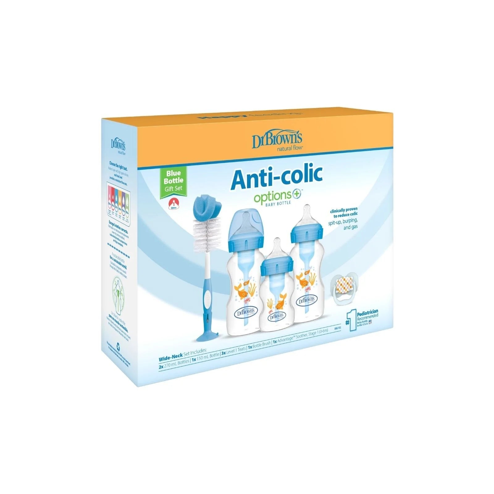 Dr. Brown's Natural Flow Options+ Anti - Colic Baby Bottle Gift Set - Blue - ebebek - Black Friday