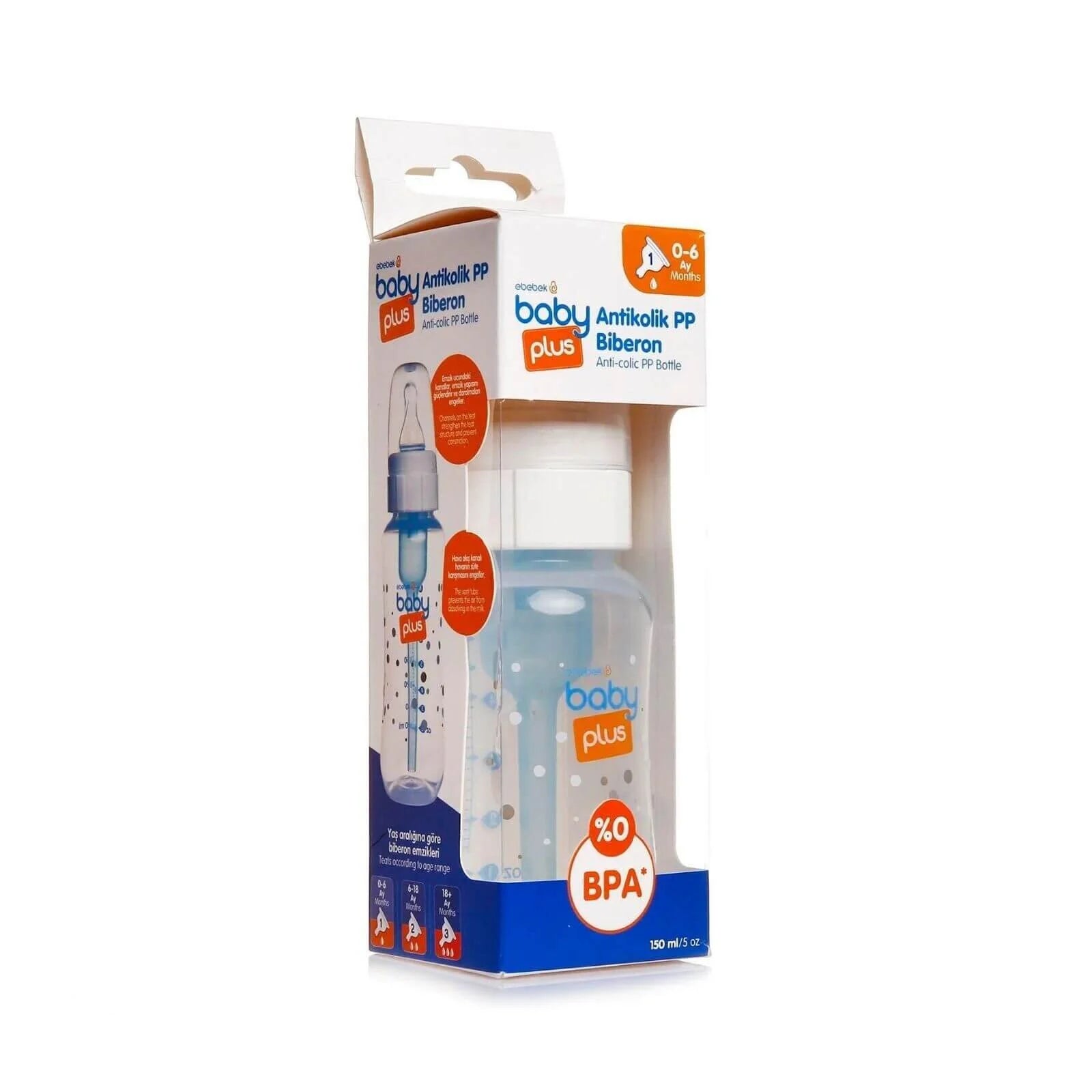 baby plus Anti Colic PP Bottle 150ml - ebebek - Black Friday