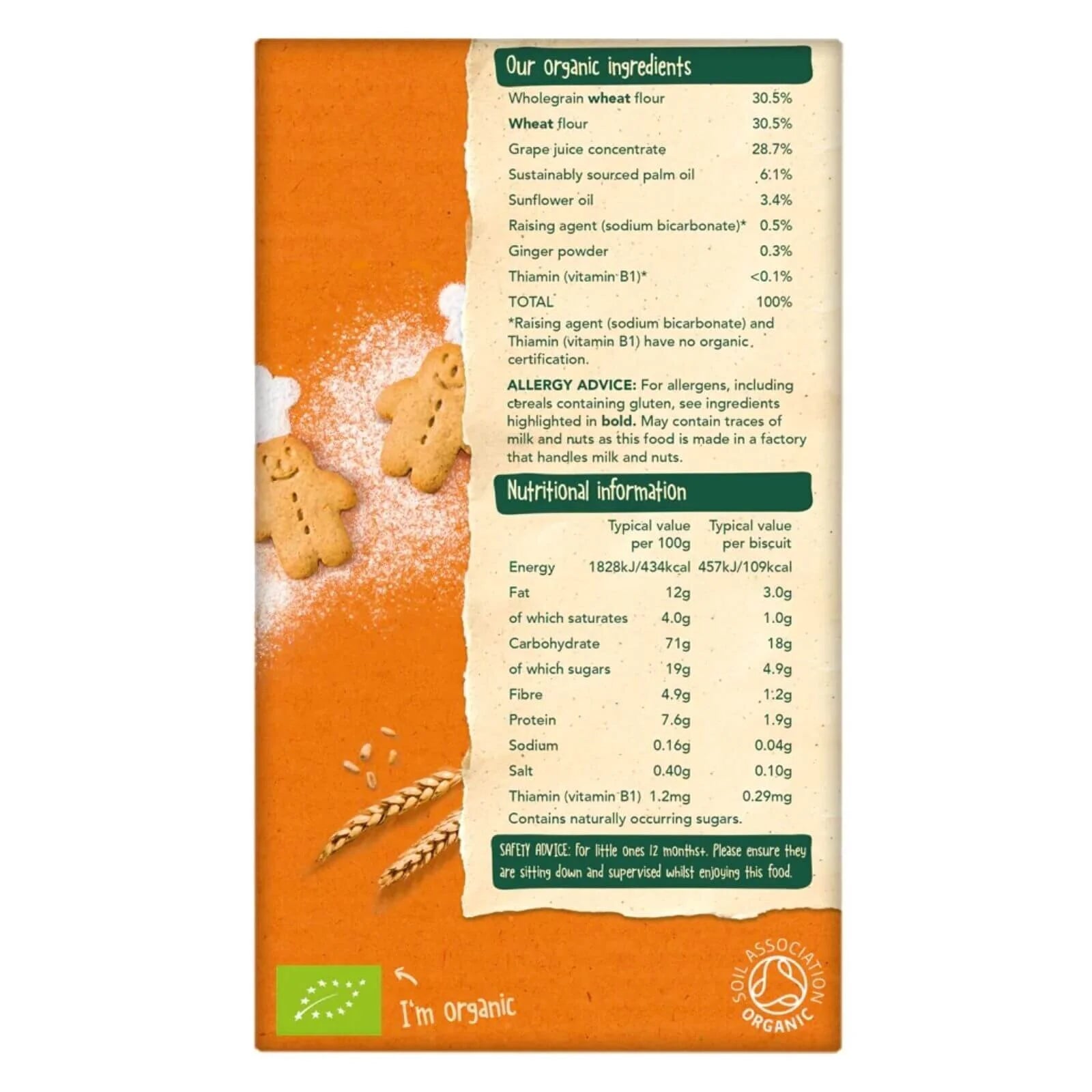Organix Gingerbread Men Biscuits 12+ months 135g - ebebek - Black Friday