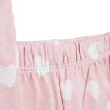 HelloBaby Girls Short Sleeve Pyjamas Set Heart Crew Neck Short Leg Short Sleeve - Pink Pink - ebebek