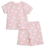 HelloBaby Girls Short Sleeve Pyjamas Set Heart Crew Neck Short Leg Short Sleeve - Pink Pink - ebebek