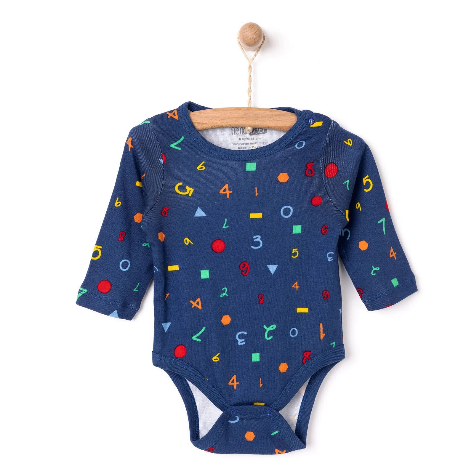 HelloBaby Boy Long Sleeve Bodysuit - Navy Blue - ebebek - Black Friday