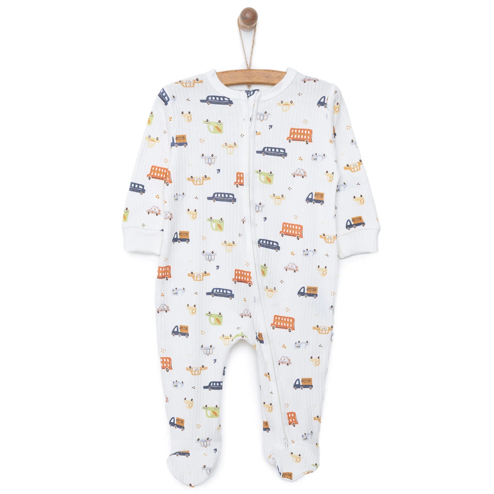 Tiffany Newborn Boy Footed Jumpsuit - Ecru - ebebek - Black Friday