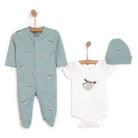 HelloBaby Baby Boy Jumpsuit - Body - Hat - Dark Mint - ebebek - Black Friday