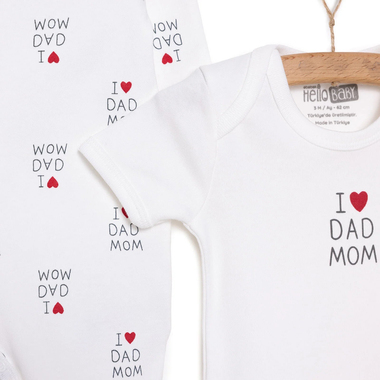 HelloBaby Newborn Baby Mom&Dad Jumpsuit - Ecru - ebebek - Black Friday