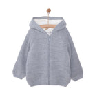 HelloBaby Basic Unisex Plush Knit Cardigan - Grey Melange - ebebek - Black Friday