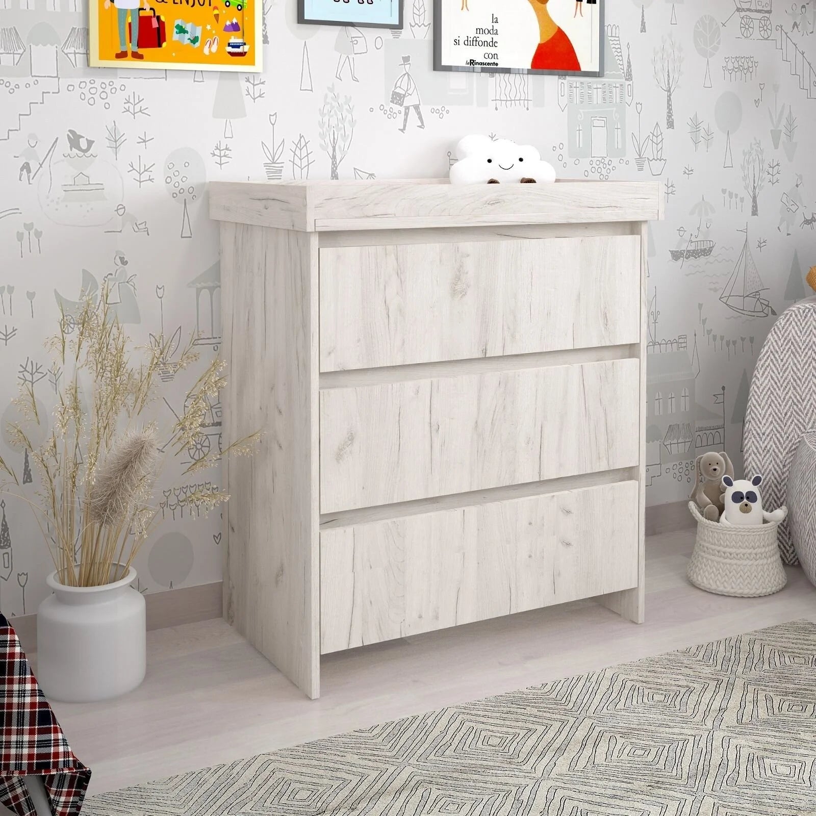 Shefa Kids 880 Baby Changing Unit - White Craft Oak - ebebek - Black Friday