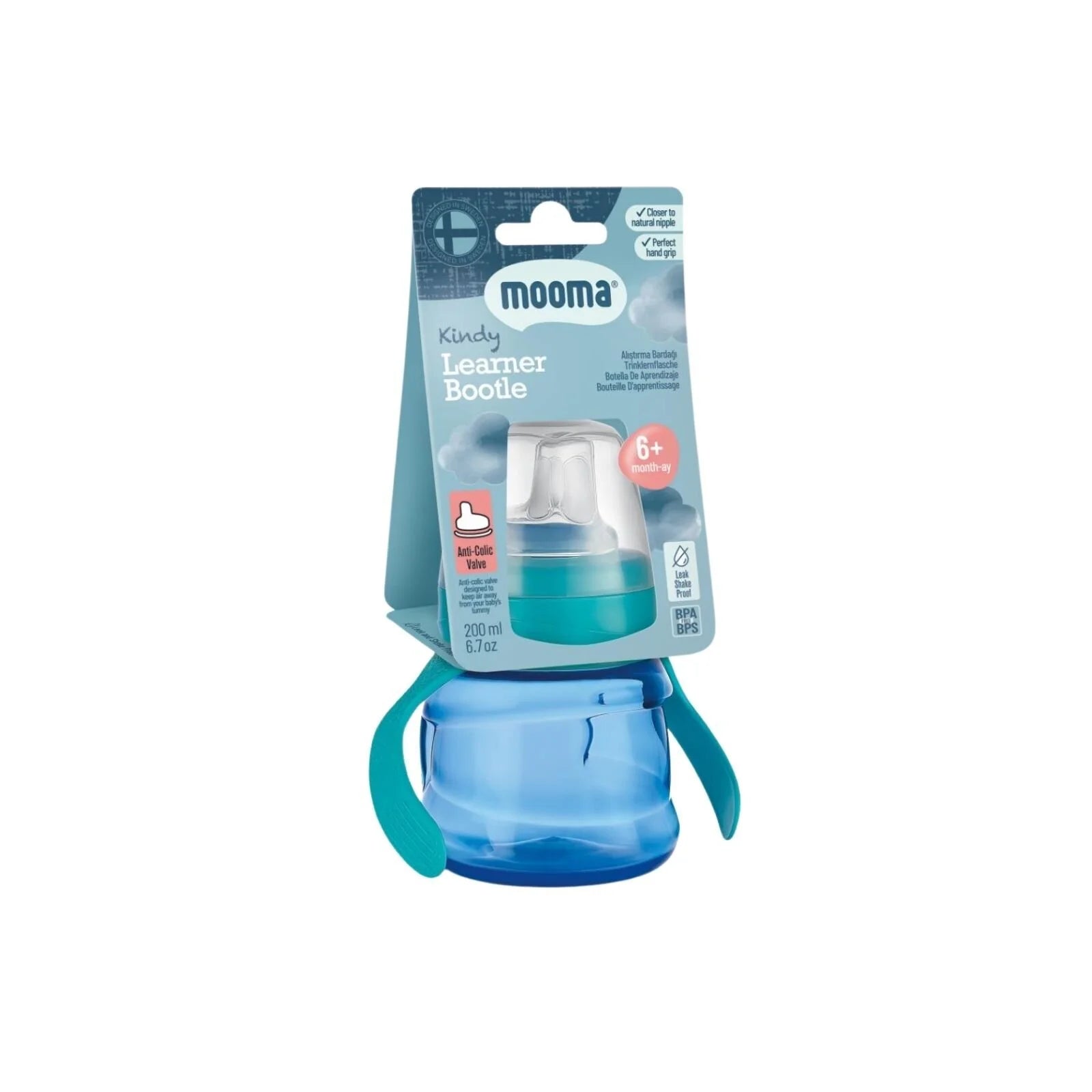 Mooma Kindy Learner Bottle 200ml - Aqua Blue - ebebek - Christmas