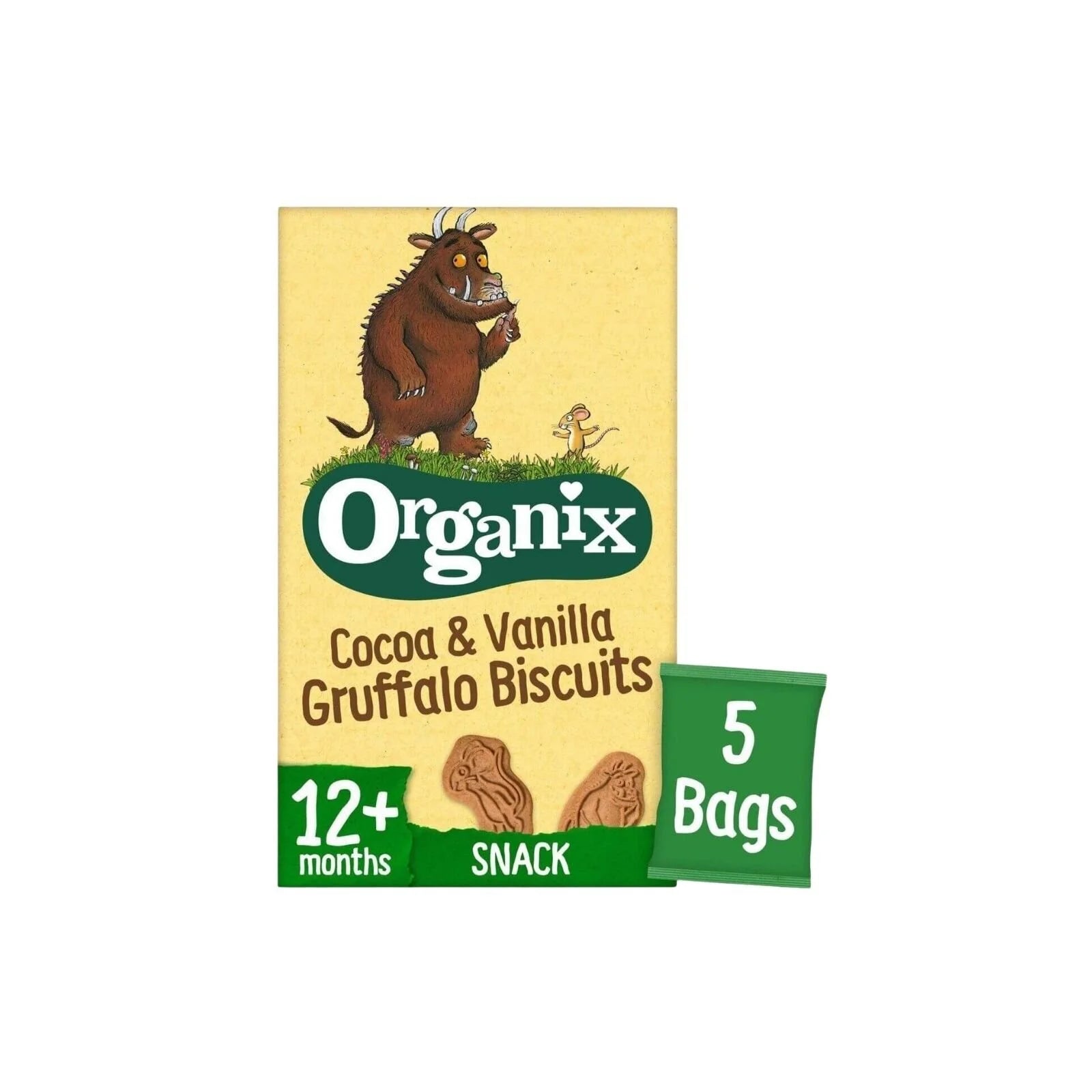 Organix Gruffalo Cocoa & Vanilla Biscuit 12+ months 100g (5x20g) - ebebek - Black Friday