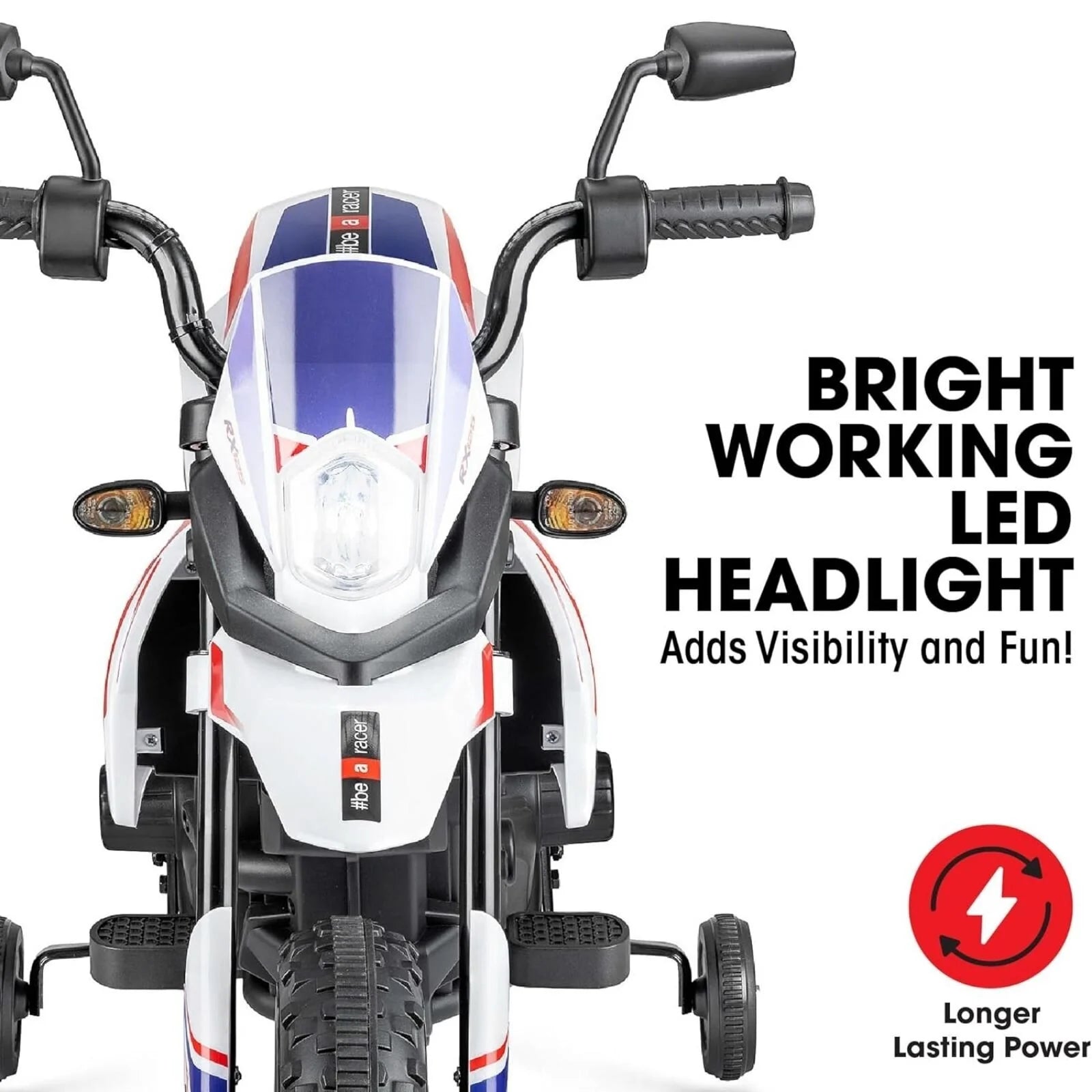 Xootz Aprilia 12V Electric Motorbike Ride On with Lithium Battery - White - ebebek - Black Friday