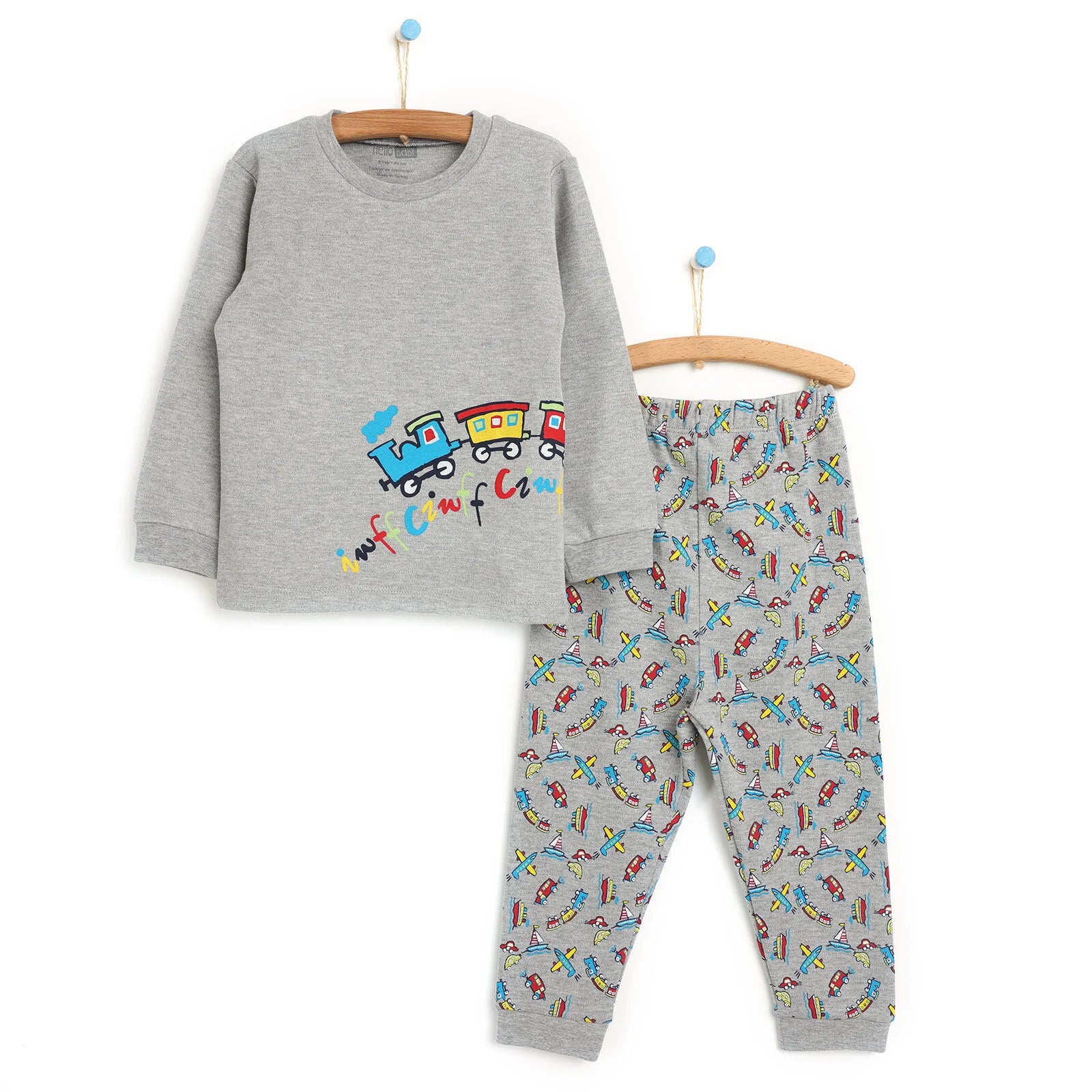 HelloBaby Basic Baby Boy Pyjamas - Grey Melange - ebebek - Black Friday