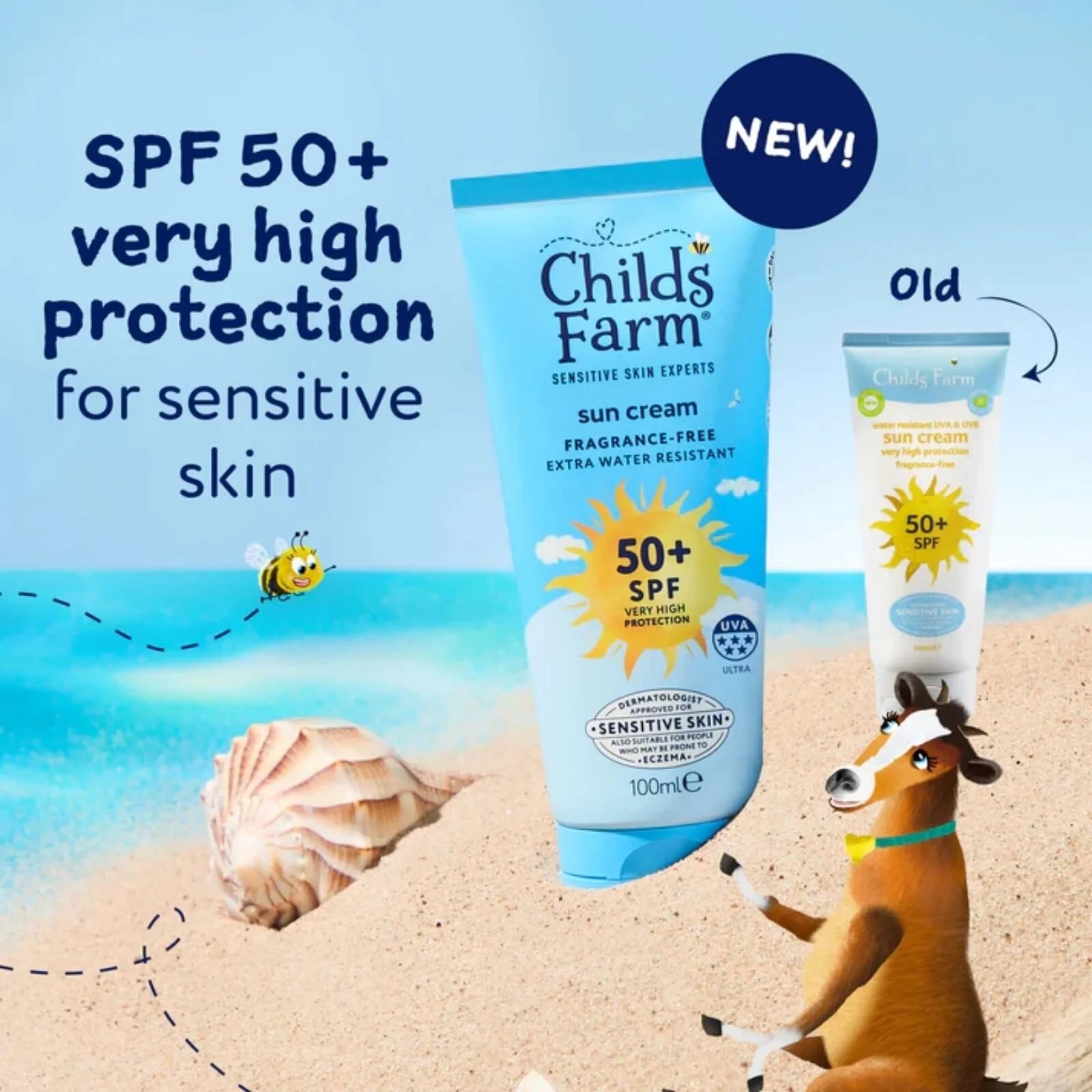 Childs Farm SPF 50+ Sun Cream Fragrance Free Sunscreen for Kids & Sensitive Skin 100ml - ebebek - Black Friday