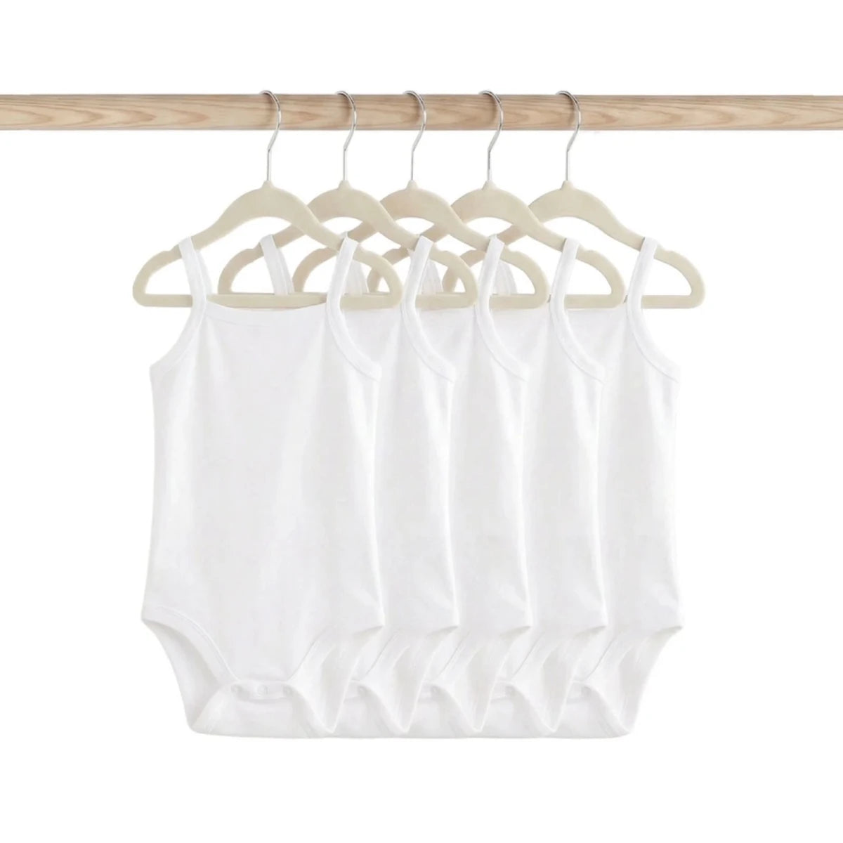 HelloBaby Unisex Strappy Bodysuit 5 pcs White - ebebek