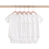 HelloBaby Unisex Short Sleeve Bodysuit 5 pcs White - ebebek