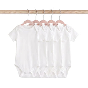 HelloBaby Unisex Short Sleeve Bodysuit 5 pcs White - ebebek