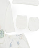Aziz Bebe 5 Piece Happy Little Bear Print Envelope Neck Baby Hospital Bag Set (Newborn) Ecru - ebebek