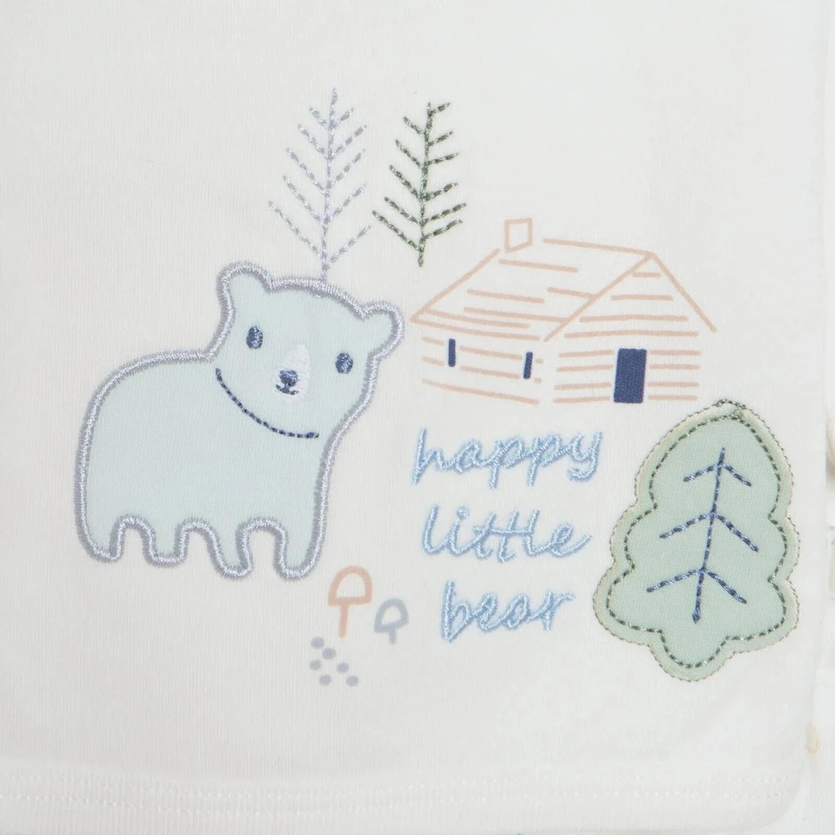 Aziz Bebe 5 Piece Happy Little Bear Print Envelope Neck Baby Hospital Bag Set (Newborn) Ecru - ebebek