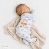HelloBaby Long Sleeve Baby Sleepsuit with Feet (Newborn to 9 Months) Blue - ebebek