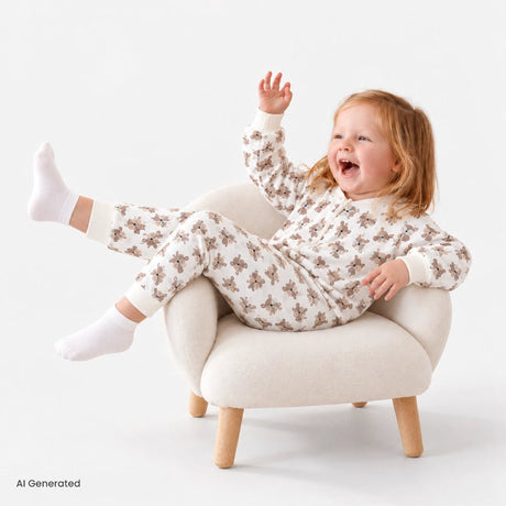 Little Plane 2.5 Tog Zip-Up Baby Sleep Bag with Legs (9 Months to 5 Years) Ecru - ebebek
