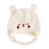 Luess Wellsoft Fleece Baby Beanie with Ear Flaps (One Size) Ecru - ebebek