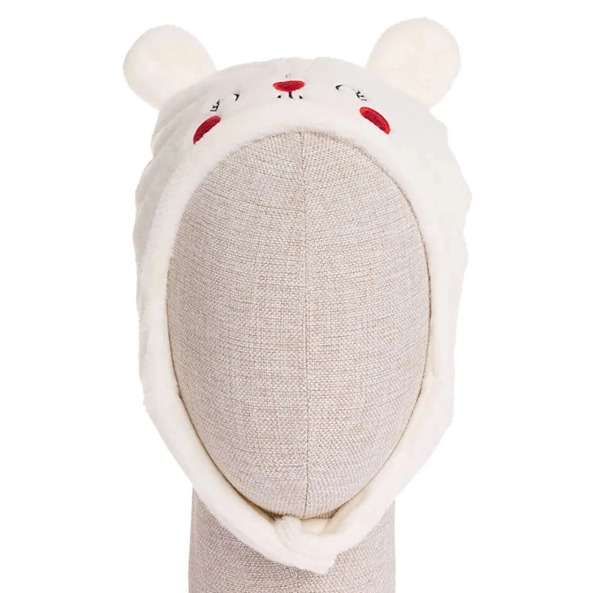 Luess Wellsoft Fleece Baby Beanie with Ear Flaps (One Size) Ecru - ebebek