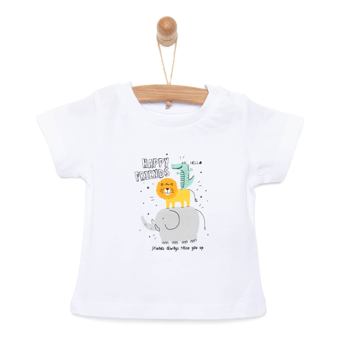 HelloBaby Basic Happy Friends Printed Tshirt - White - ebebek - Black Friday