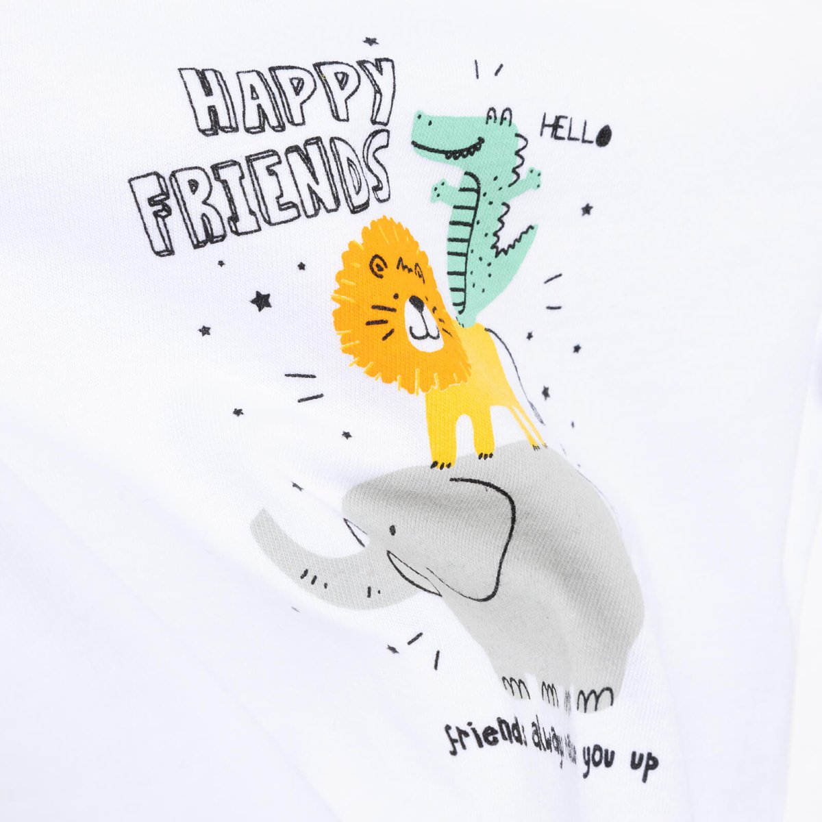 HelloBaby Basic Happy Friends Printed Tshirt - White - ebebek - Black Friday