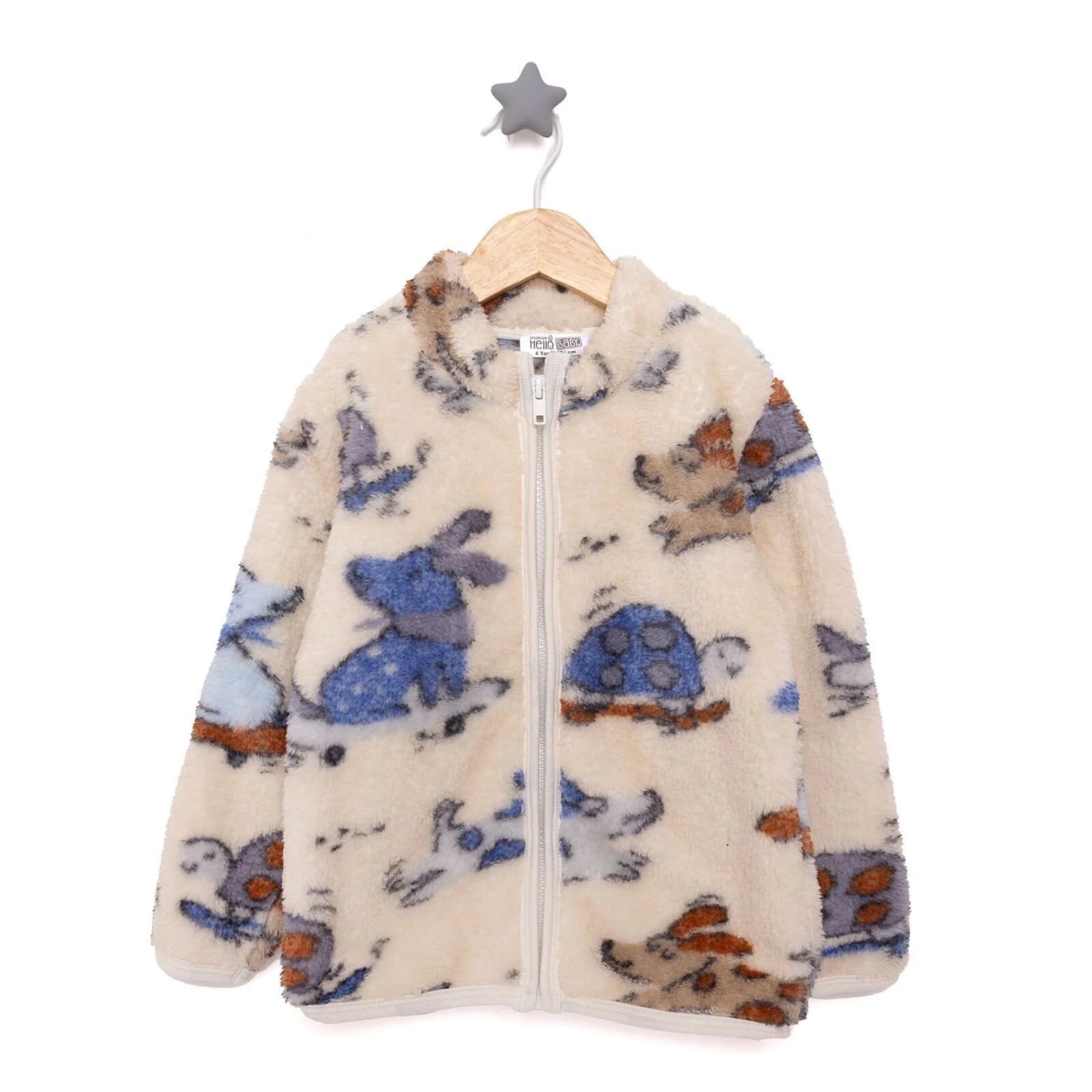 HelloBaby Little Dog Baby Boy Coat - Ecru - ebebek - Black Friday