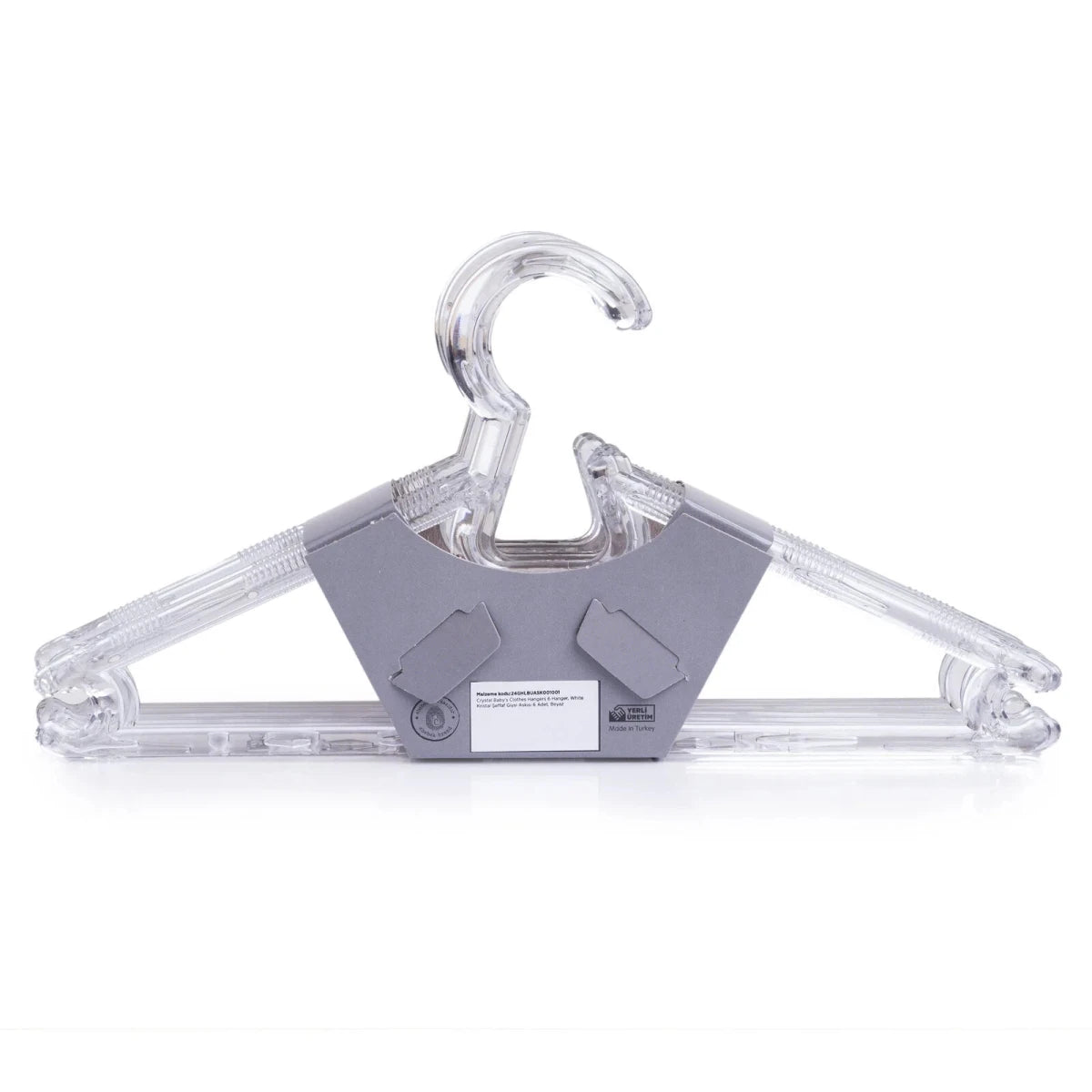 HelloBaby 6 Pack Crystal Clear Baby Clothes Hangers (One Size) White - ebebek