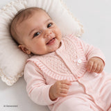 Bebetto Bow Detail Long Sleeve Interlock Baby Sleepsuit with Feet (Newborn to 6-9 Months) Pink - ebebek
