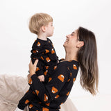 Baby Mom Bear Print Long Sleeve Women's Maternity Pyjama Set (S to 2XL) Black - ebebek