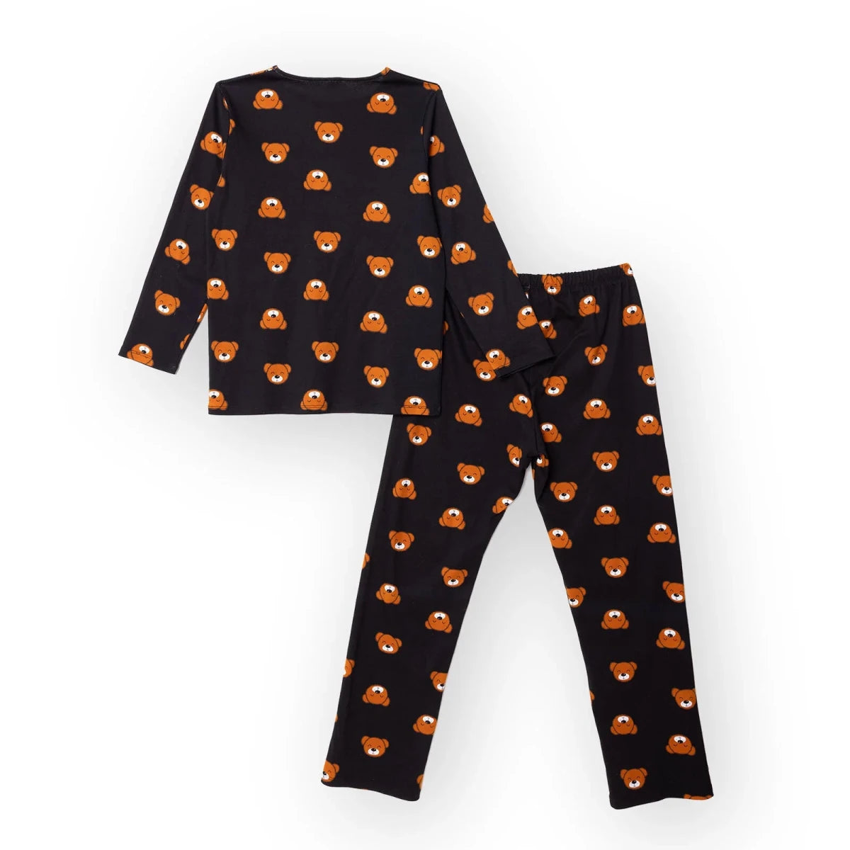 Baby Mom Bear Print Long Sleeve Women's Maternity Pyjama Set (S to 2XL) Black - ebebek