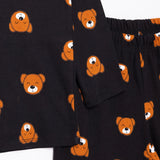 Baby Mom Bear Print Long Sleeve Women's Maternity Pyjama Set (S to 2XL) Black - ebebek