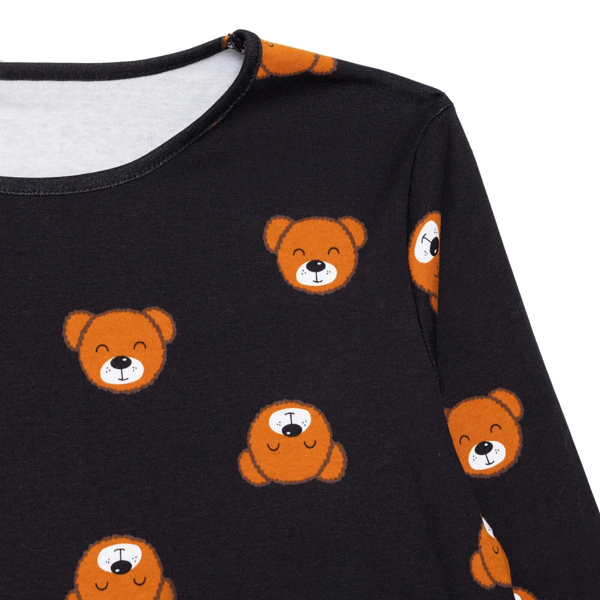 Baby Mom Bear Print Long Sleeve Women's Maternity Pyjama Set (S to 2XL) Black - ebebek