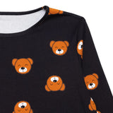 Baby Mom Bear Print Long Sleeve Women's Maternity Pyjama Set (S to 2XL) Black - ebebek