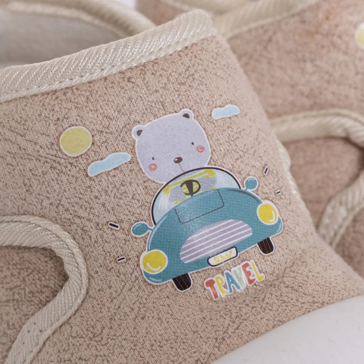 HelloBaby Printed Textile First Walker Baby Shoes Salmon - ebebek