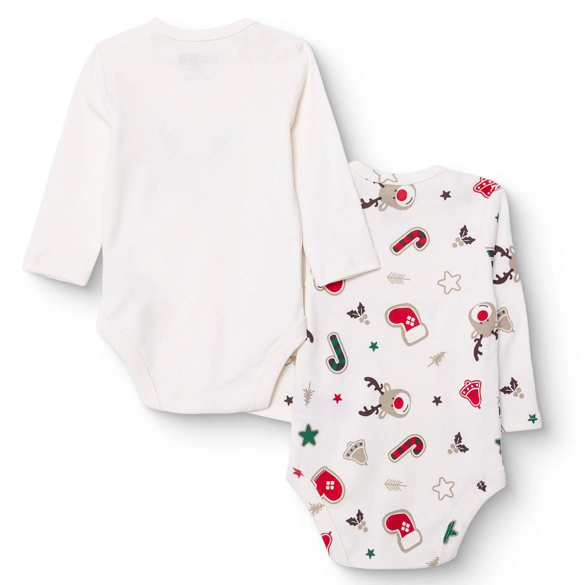 HelloBaby 2 Pack Festive Print Long Sleeve Baby Bodysuits (1-3 Months to 2-3 Years)