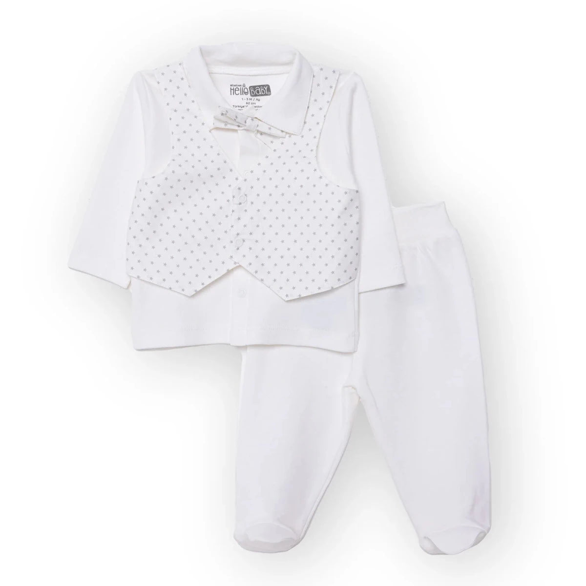 HelloBaby Collared Ceremony Baby Outfit (Newborn to 6-9 Months) White - ebebek