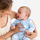 HelloBaby Long Sleeve Baby Sleepsuit with Feet (Newborn to 9 Months) Light Blue - ebebek