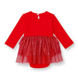 HelloBaby Long Sleeve Baby Bodysuit Dress (1-3 Months to 12 Months) Red - ebebek